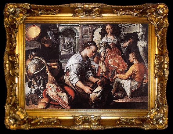 framed  Joachim Beuckelaer Christ in the House of Martha and Mary, ta009-2